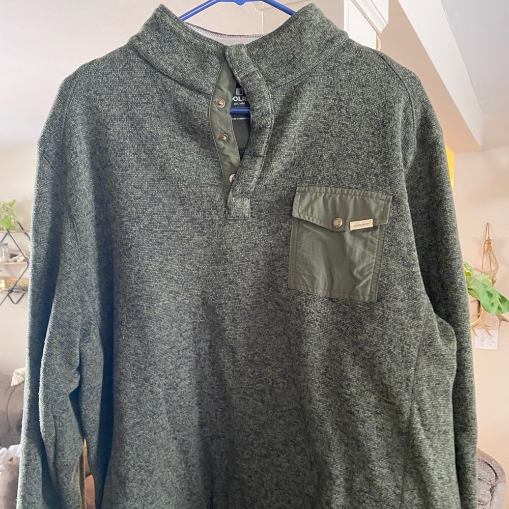Green woolrich 1/4 button up sweater